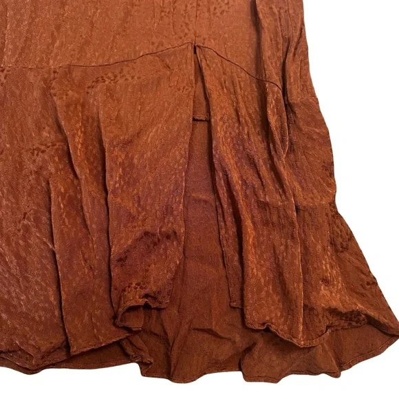 Madewell Rust Burnt Orange Jacquard Maxi Skirt Women’s Size 4 High Waist Long - Picture 2 of 14